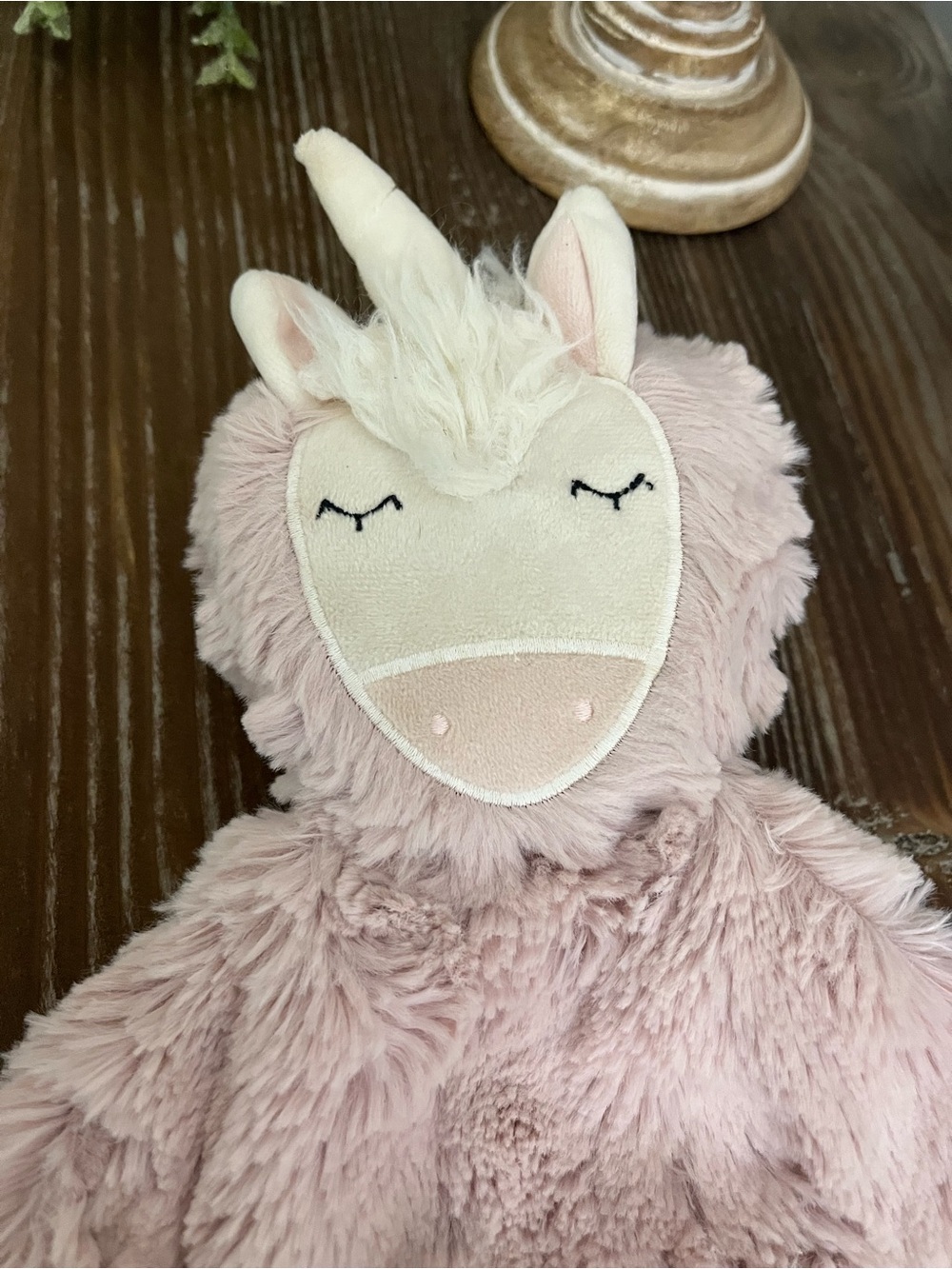Slumberkins Pink Rose Unicorn 16” Snuggler Plush Blanket Lovey Security Blanket